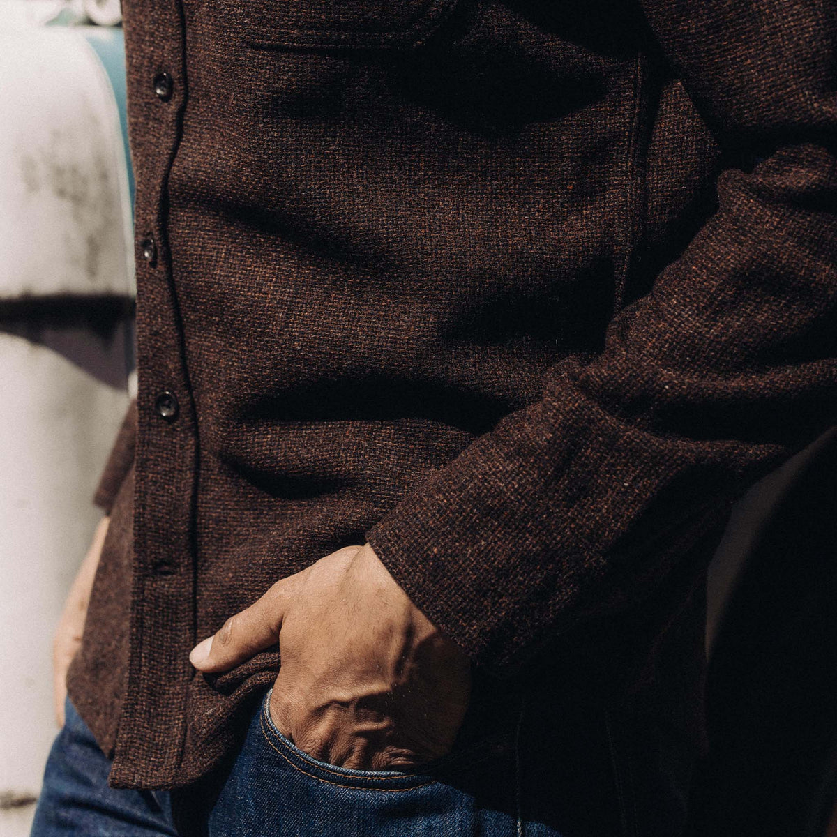 The Service Shirt in Ginger Melange Wool