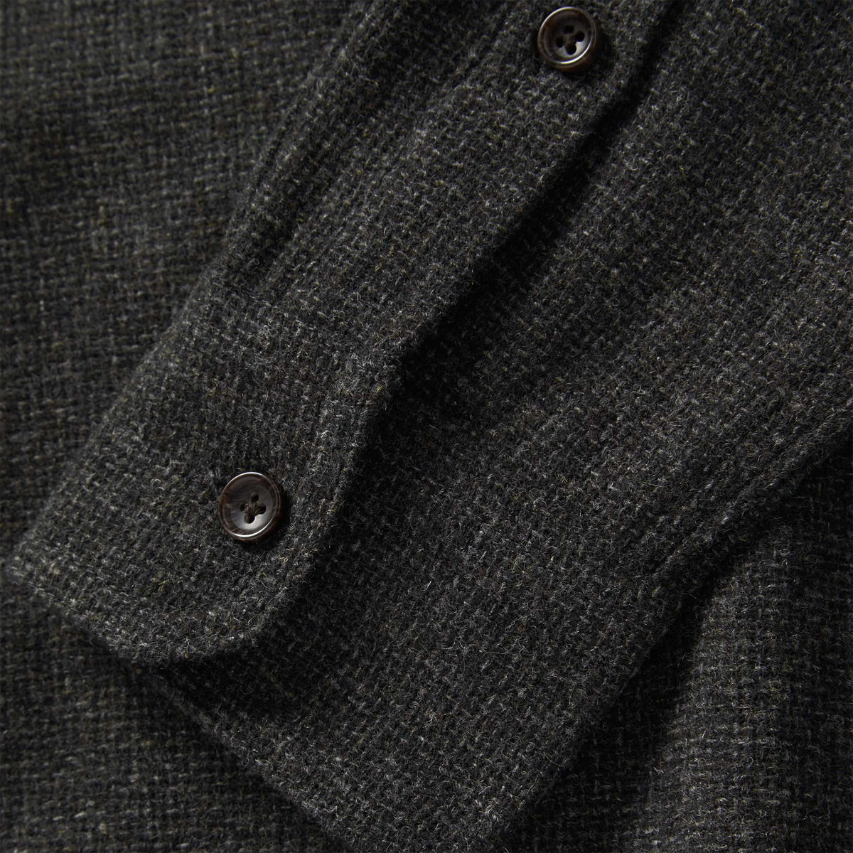 The Service Shirt in Olive Melange Wool
