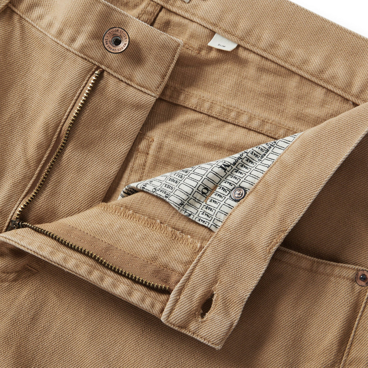 The Slim All Day Pant in Washed Tobacco Selvage