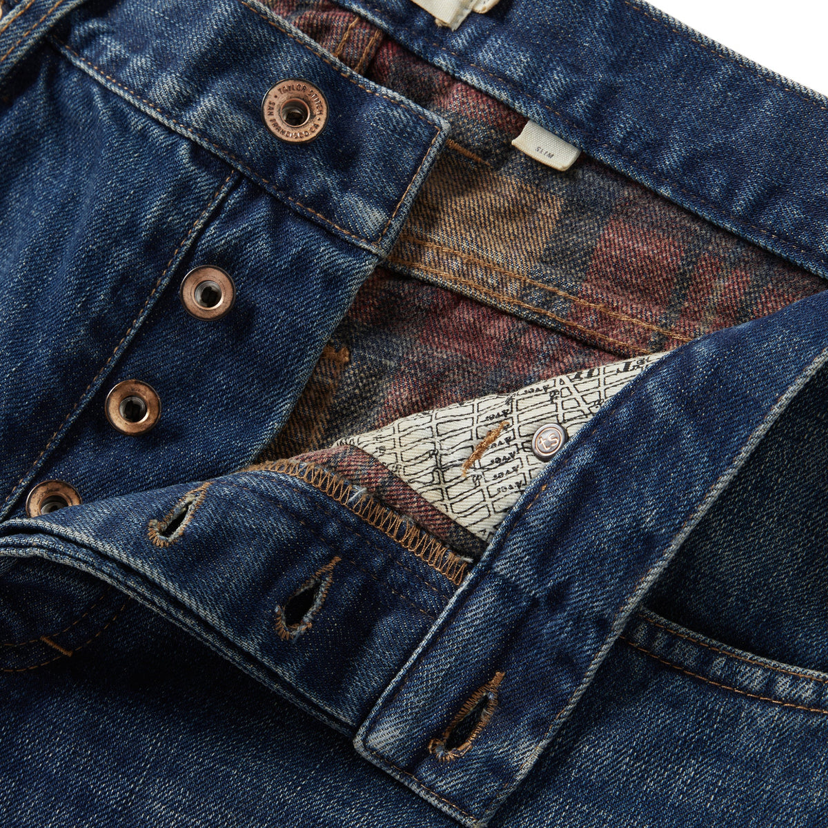 The Slim Brushed Back Jean in Sawyer Wash Organic Selvage