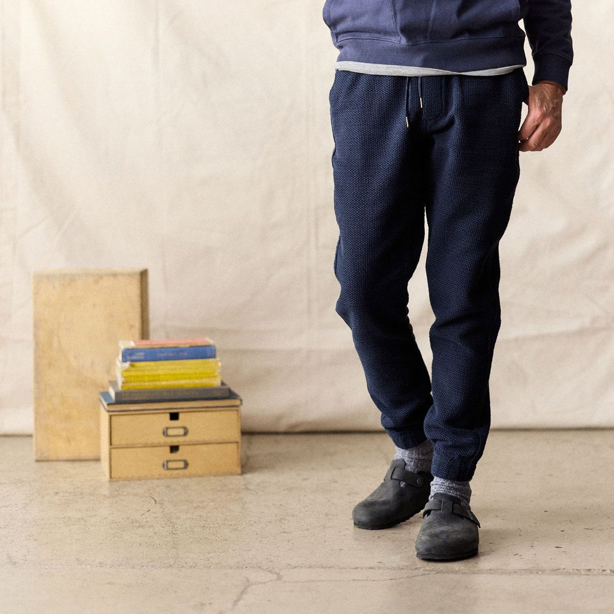 The Apres Pant in Navy Sashiko
