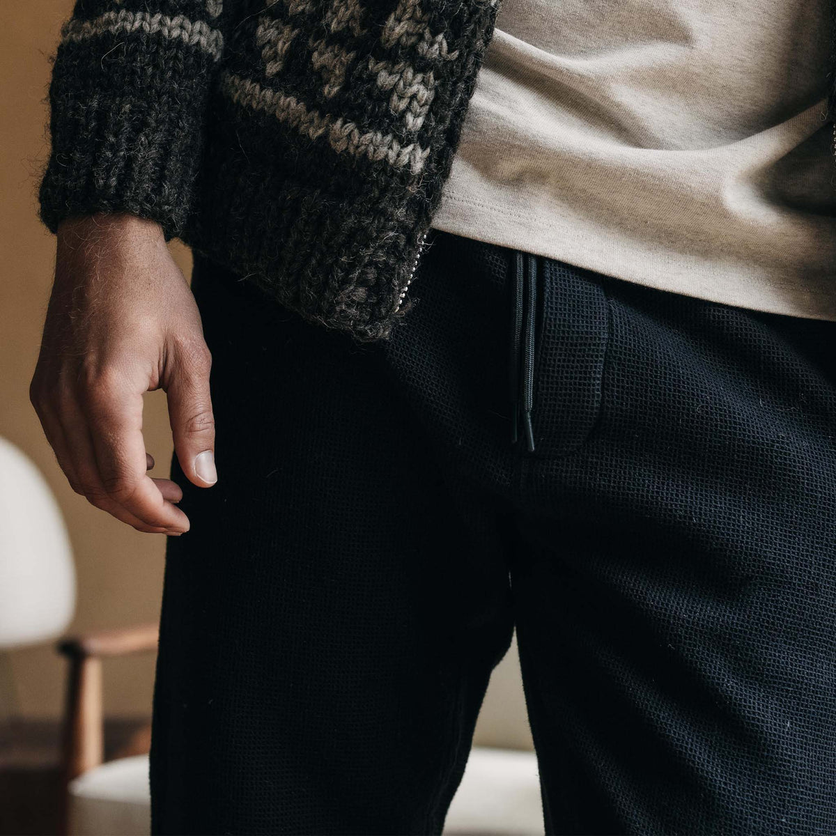 The Apres Pant in Coal Waffle