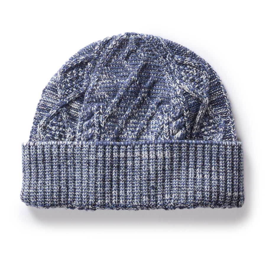 The Orr Beanie in Marled Indigo