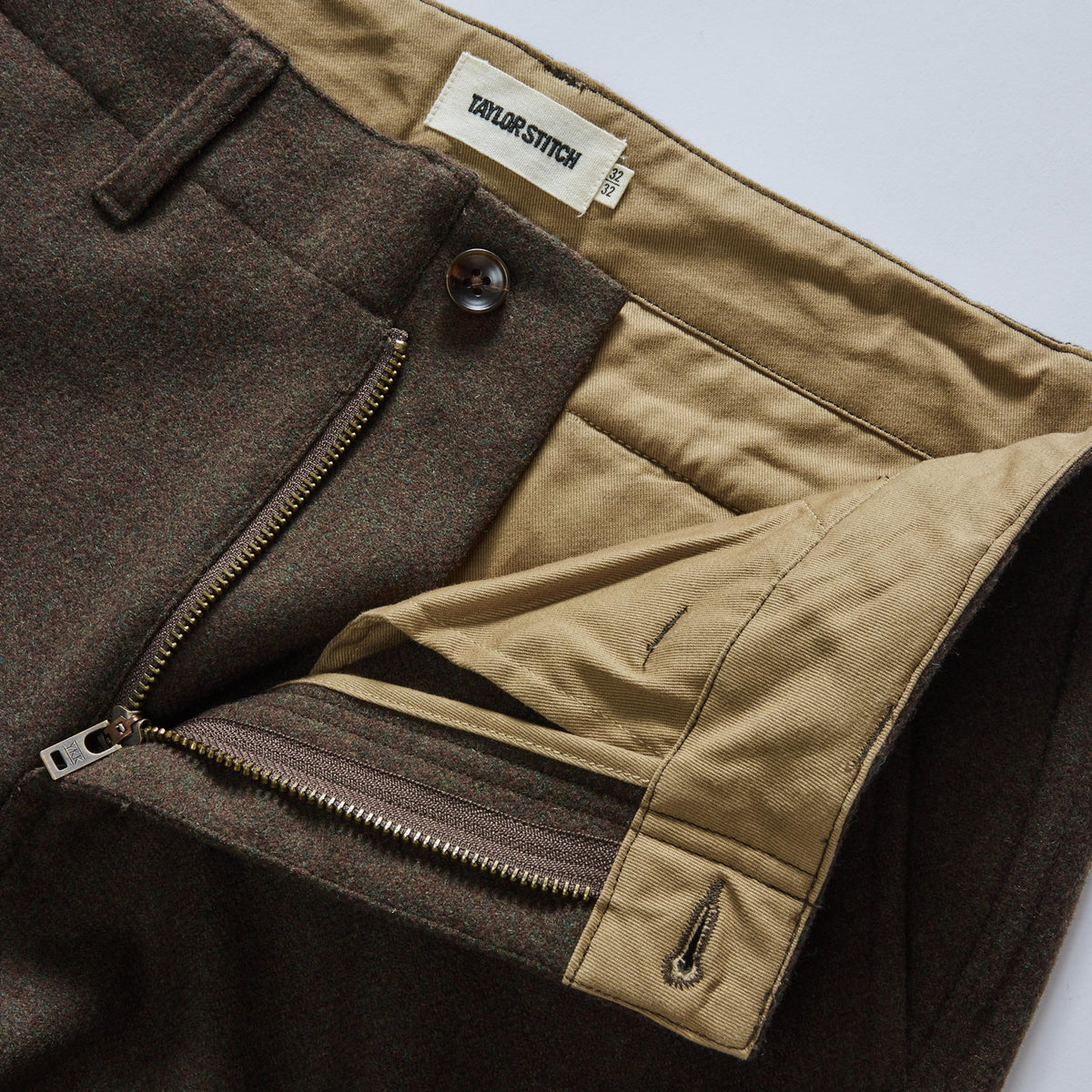 The Carnegie Pant in Army Herringbone Wool