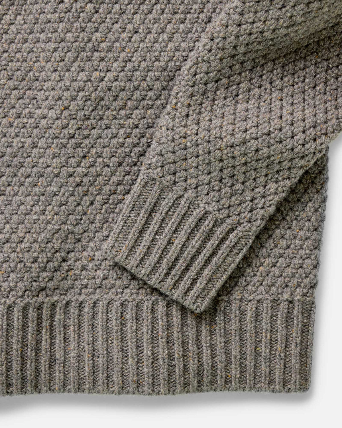 The Fisherman Sweater in Taupe Merino