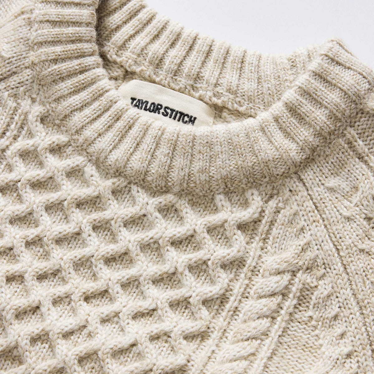 The Orr Sweater in Marled Oat Merino