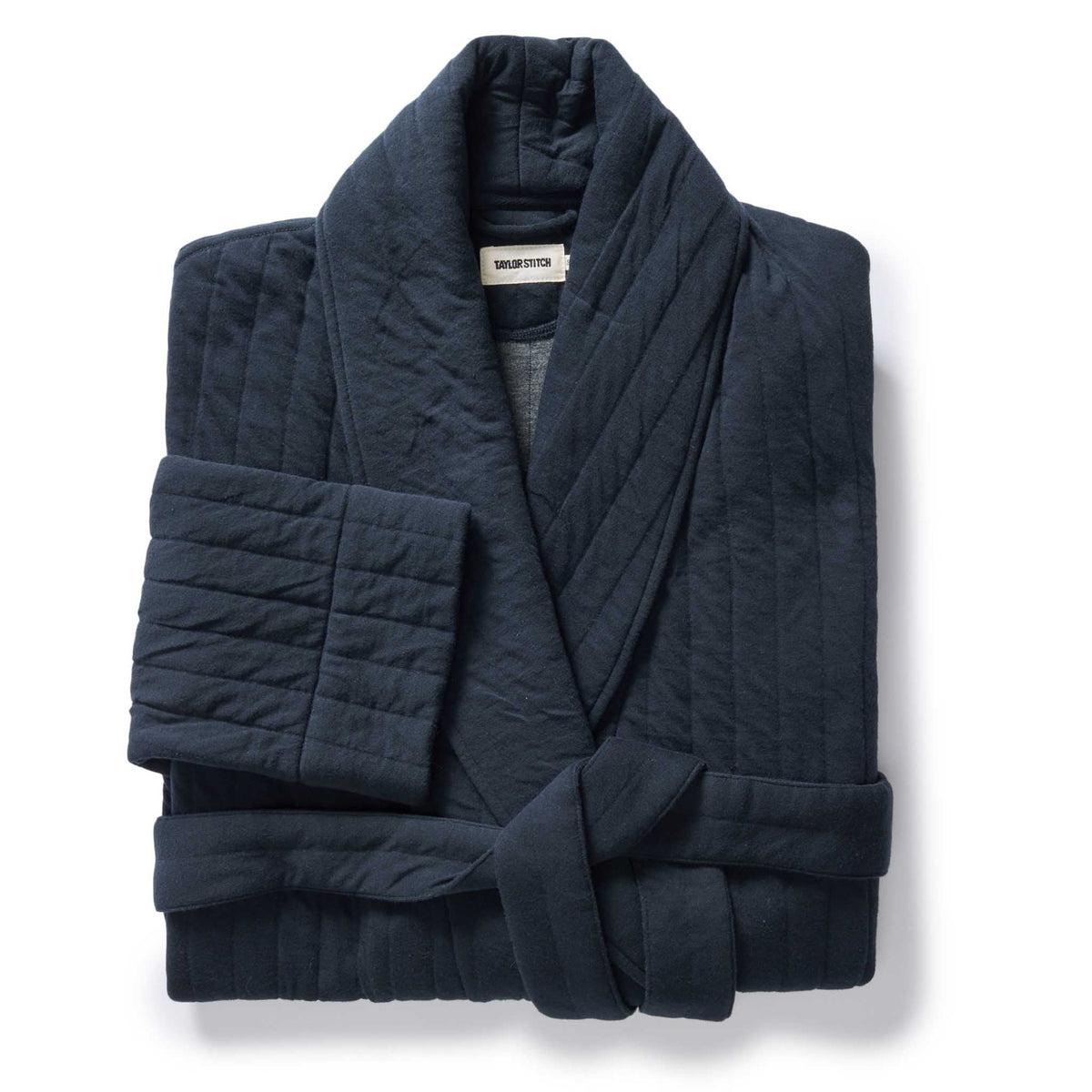 The Shawl Robe in Heather Midnight Quilted Jersey