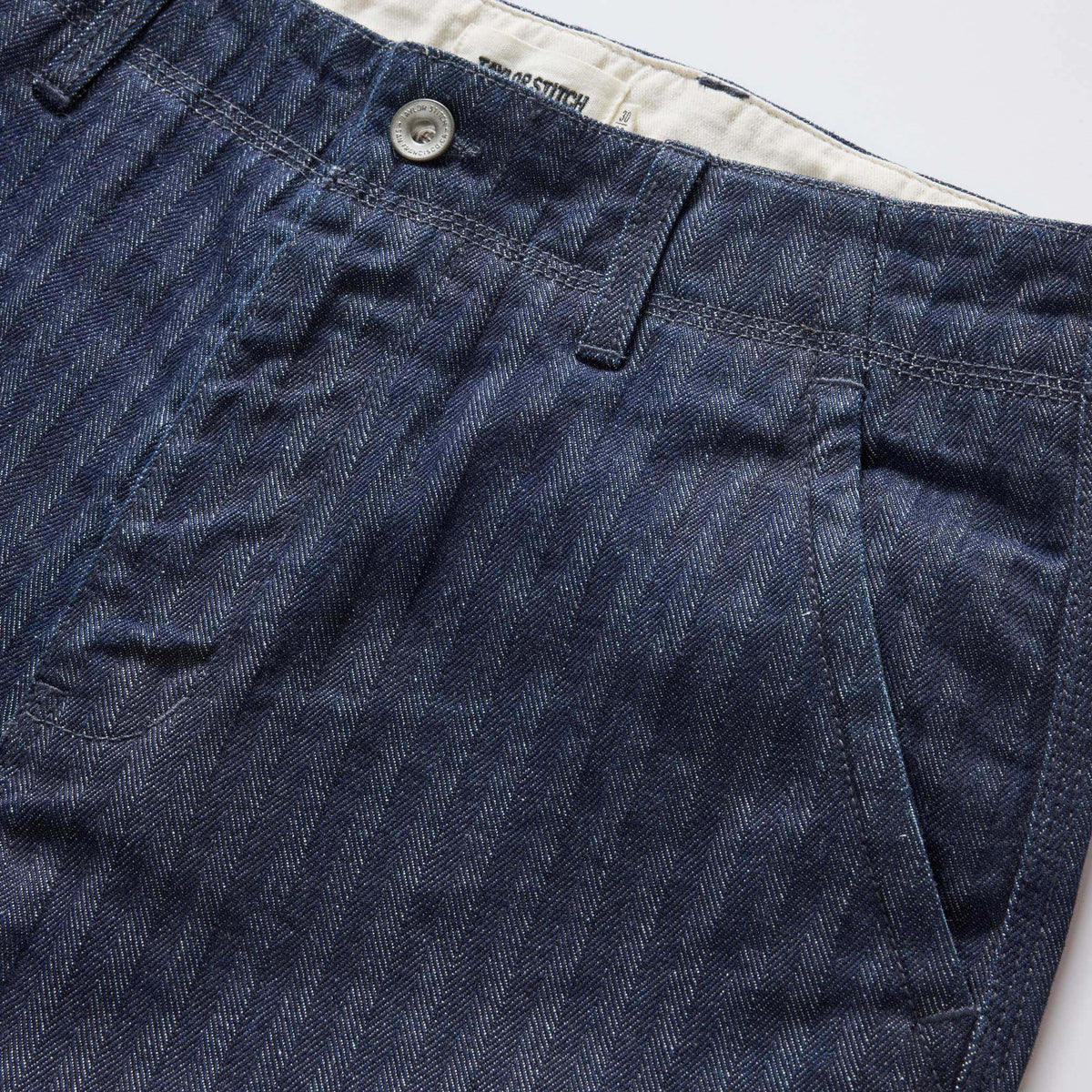 The Morse Pant in Rinsed Indigo Herringbone