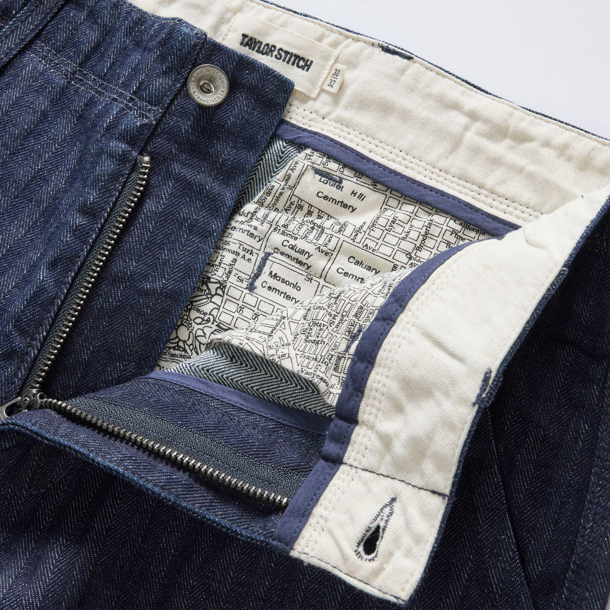 The Morse Pant in Rinsed Indigo Herringbone