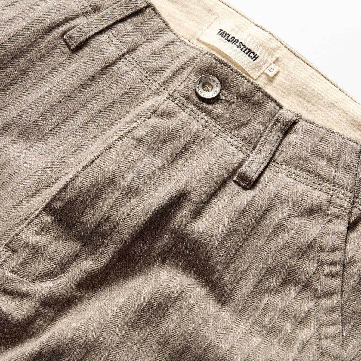 The Morse Pant in Smoked Olive Herringbone
