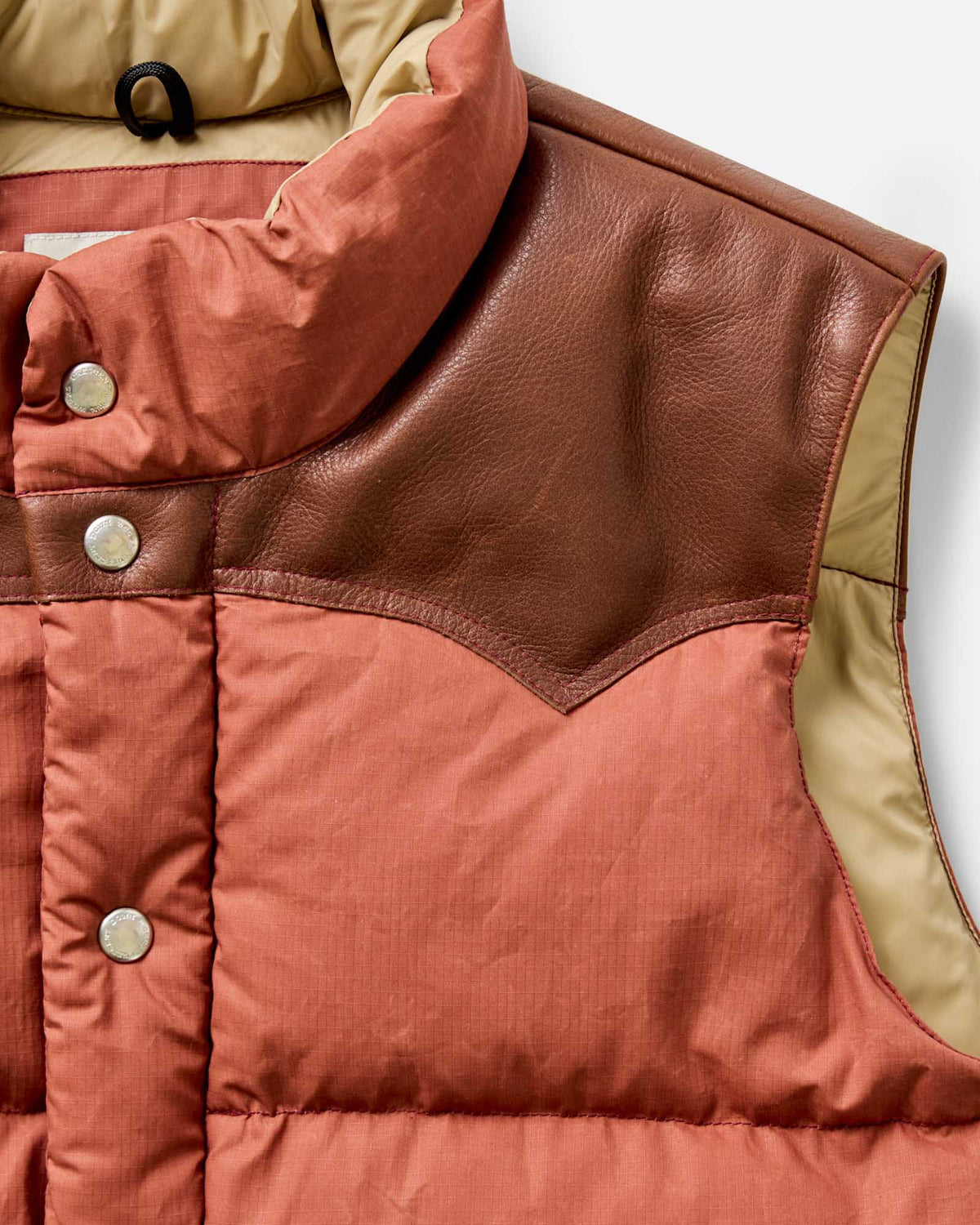 The Down Vest in Brick Red Waxed Ripstop