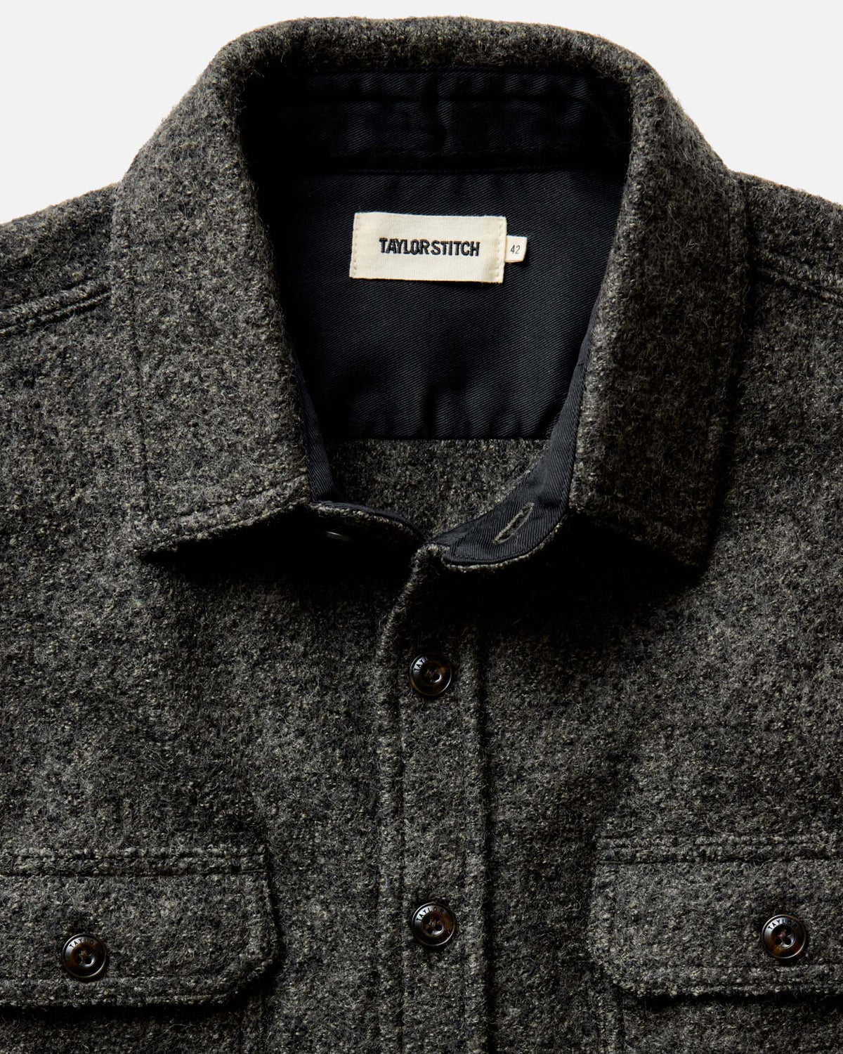 The Connor Overshirt in Heather Olive Boucle