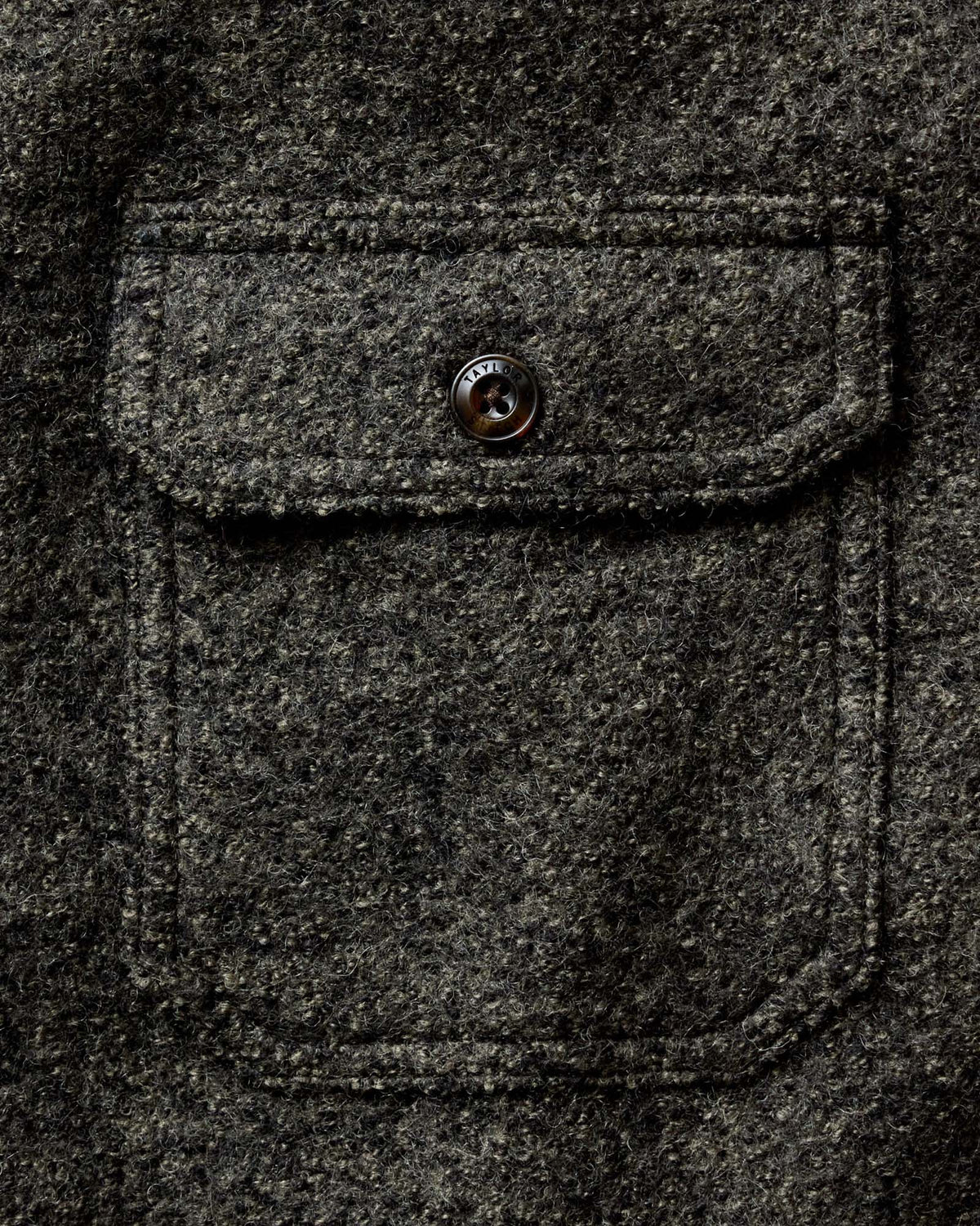The Connor Overshirt in Heather Olive Boucle