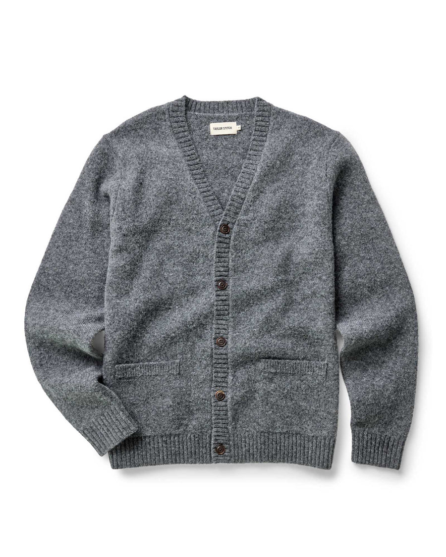 The Eastmoor Cardigan in Heather Graphite Wool