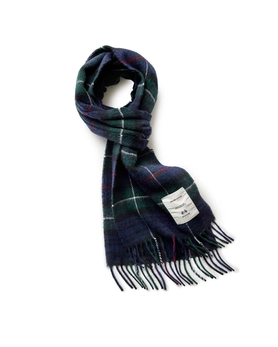 The Fireside Scarf in Highland Navy Plaid