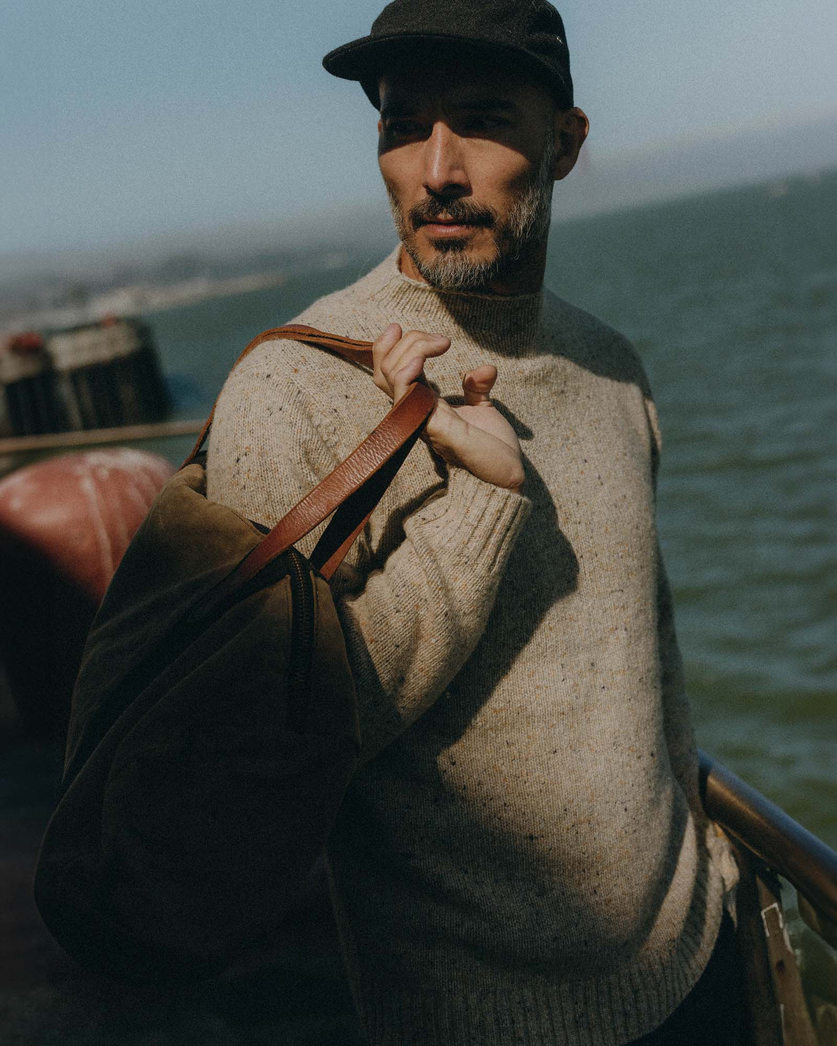 The Seafarer Rollneck Sweater in Natural Donegal
