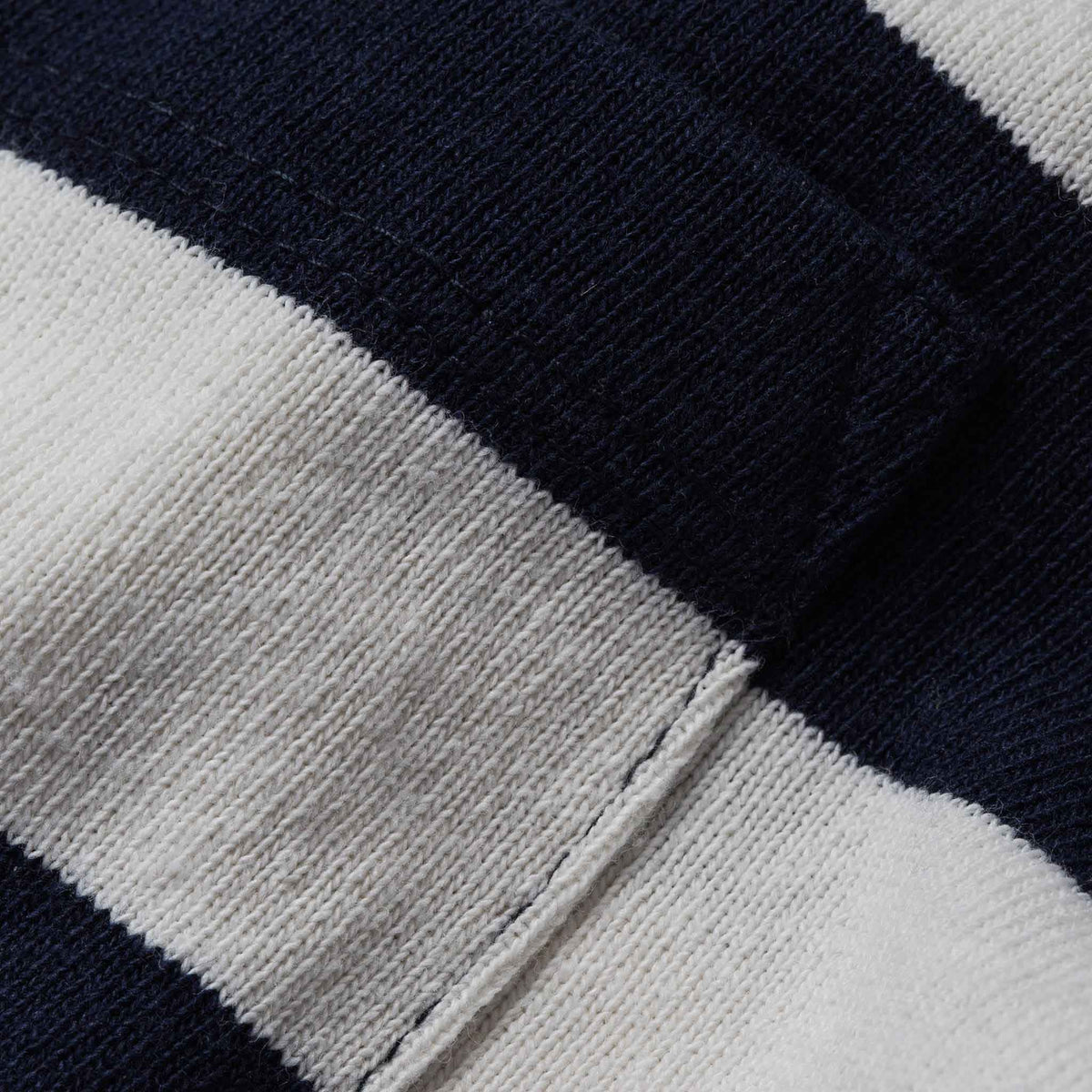 The Heavy Bag Tee in Natural & Navy Rugby Stripe