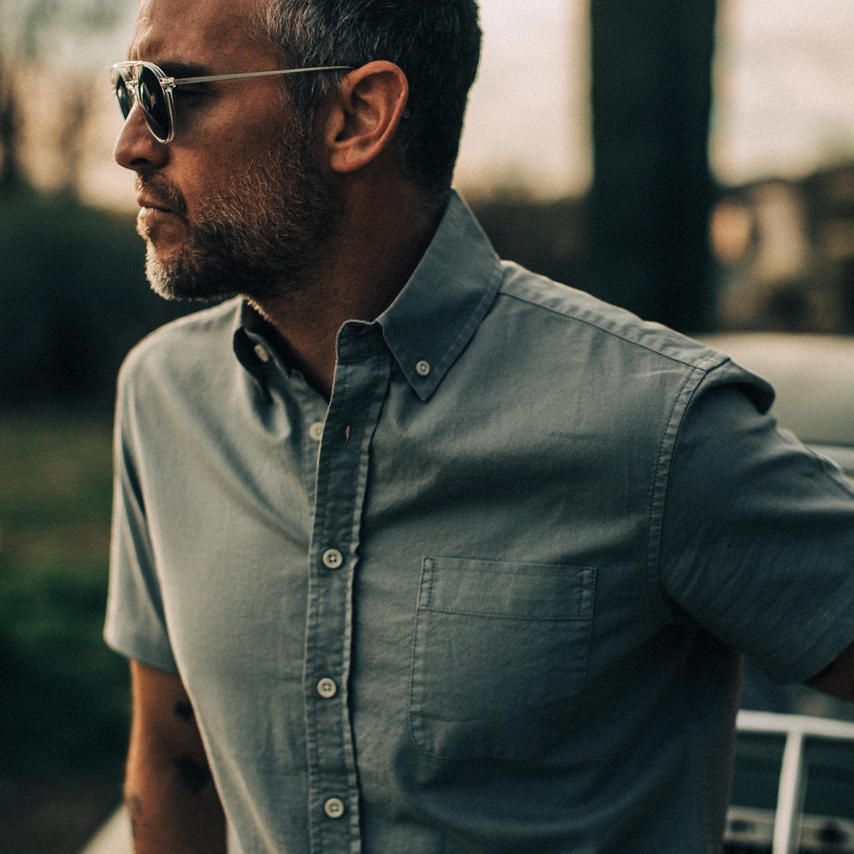 The Short Sleeve Jack in Dusk Oxford