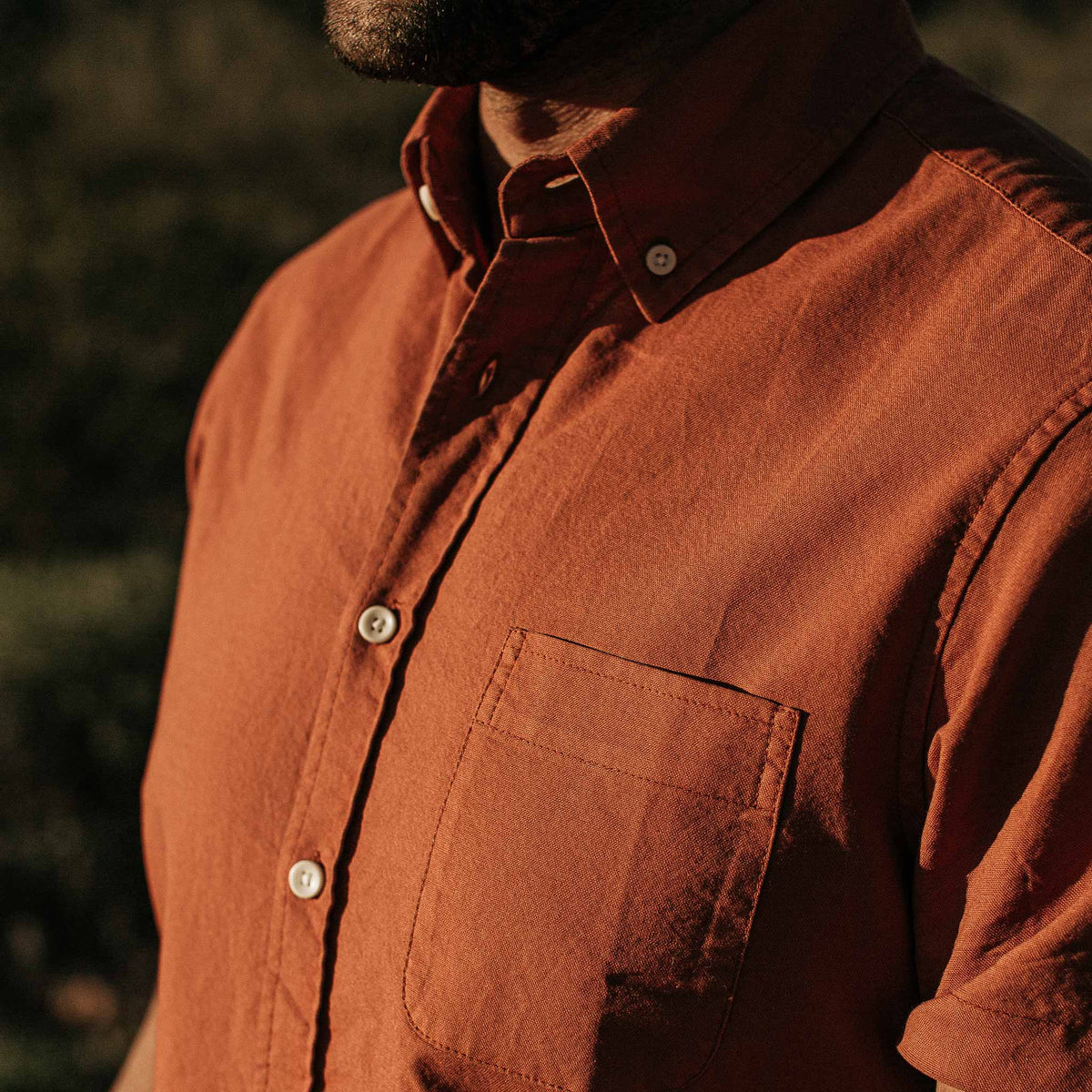 The Short Sleeve Jack in Terracotta Oxford