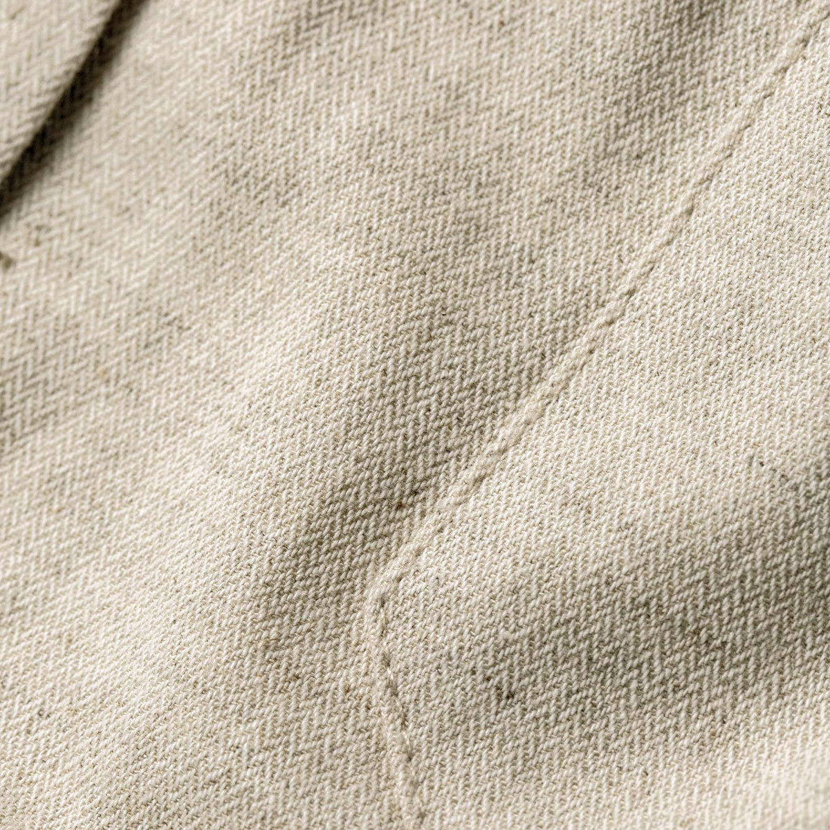 The Short Sleeve Western in Natural Herringbone