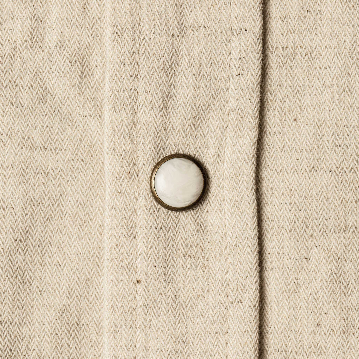 The Short Sleeve Western in Natural Herringbone
