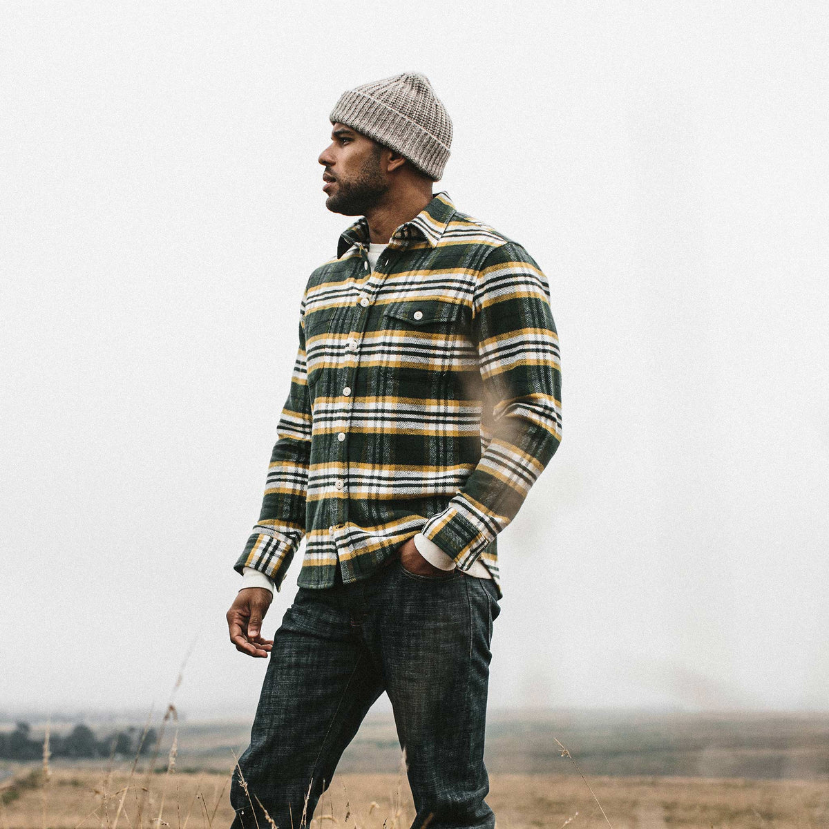 The Crater Shirt in Green Plaid