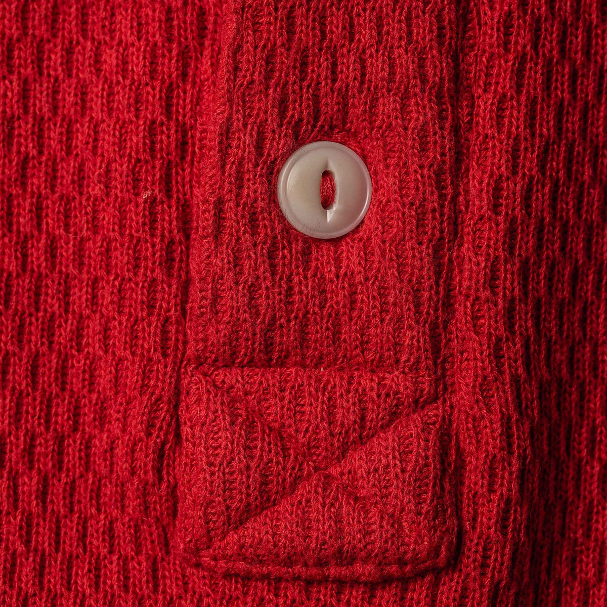 The Heavy Bag Waffle Henley in Cardinal