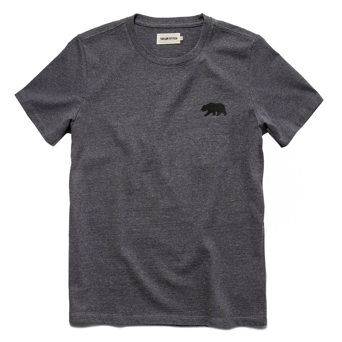 The Embroidered Heavy Bag Tee in Grey Bear