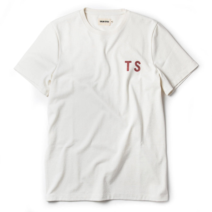 The Embroidered Heavy Bag Tee in Natural TS