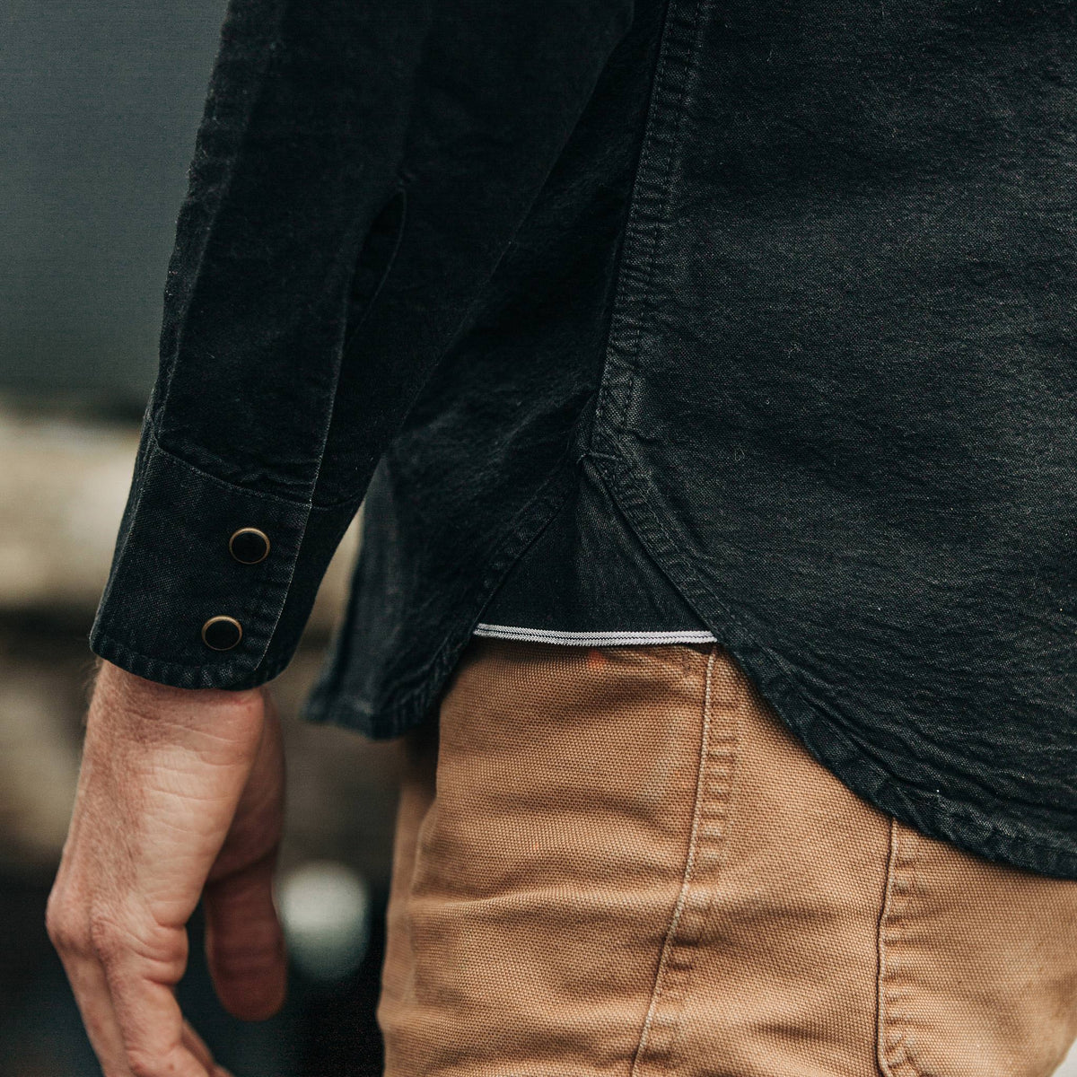The Western Shirt in Washed Black Selvage Chambray