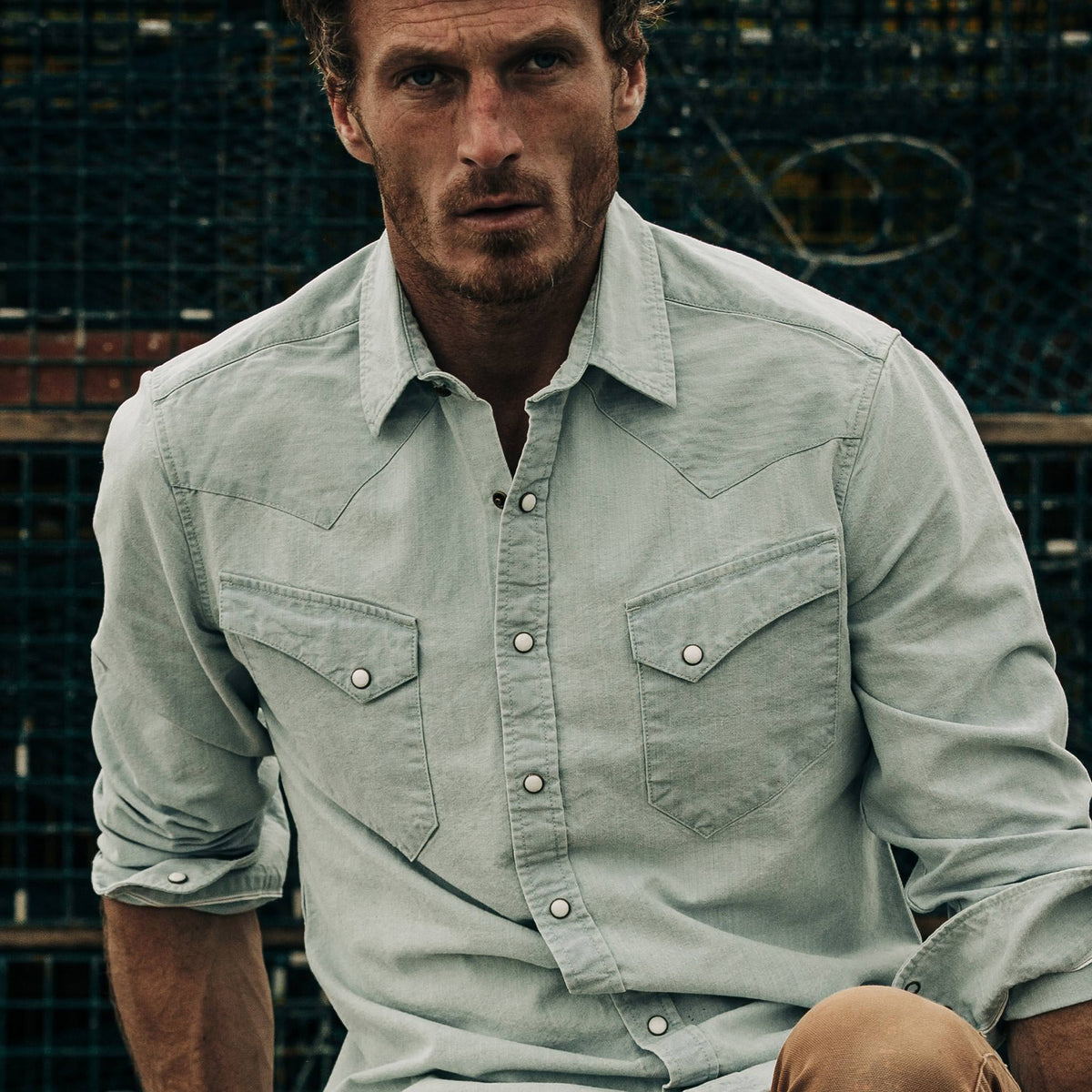 The Western Shirt in Washed Selvage Chambray