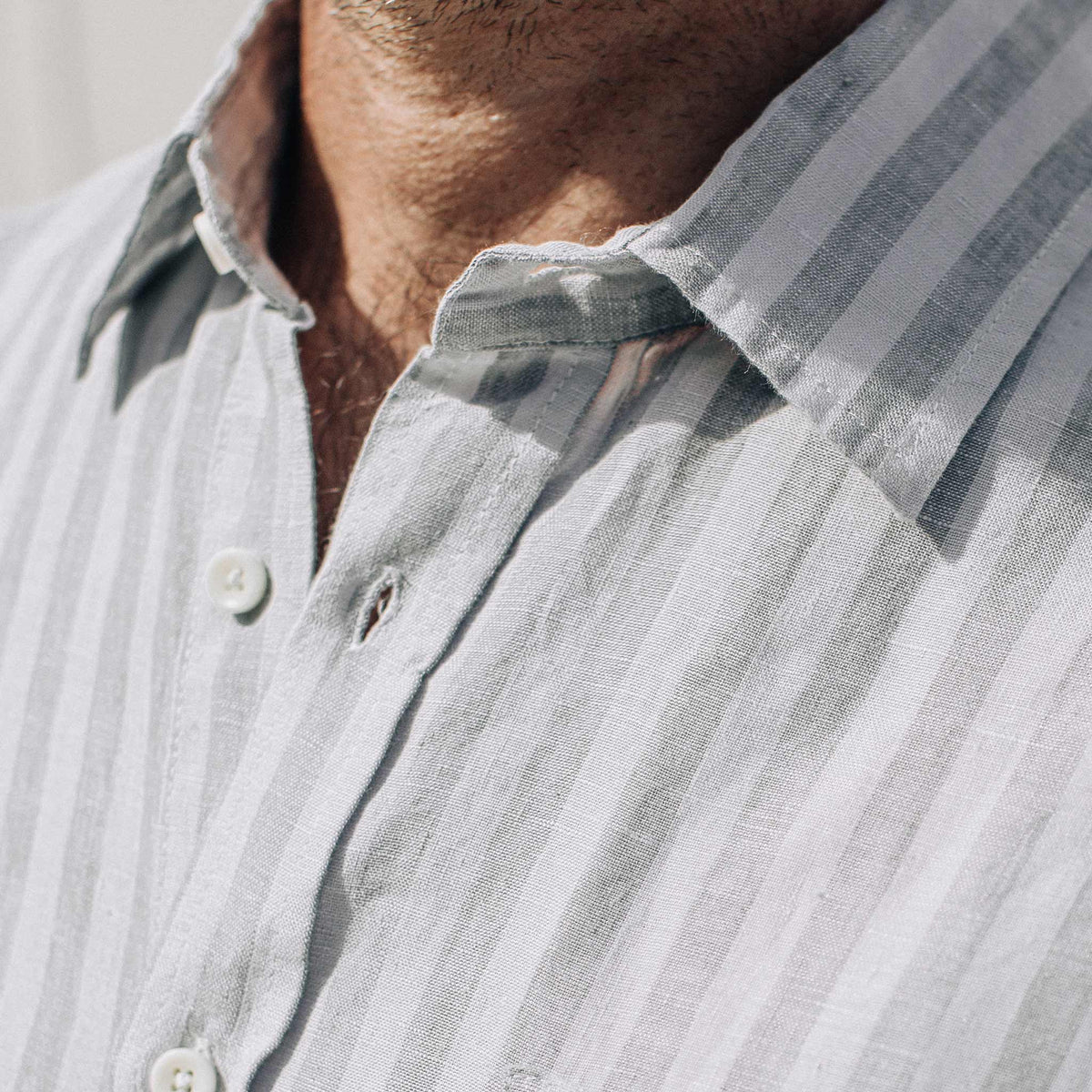 The Short Sleeve California in Grey Stripe