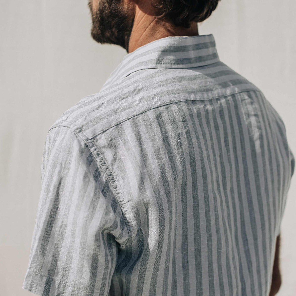 The Short Sleeve California in Grey Stripe