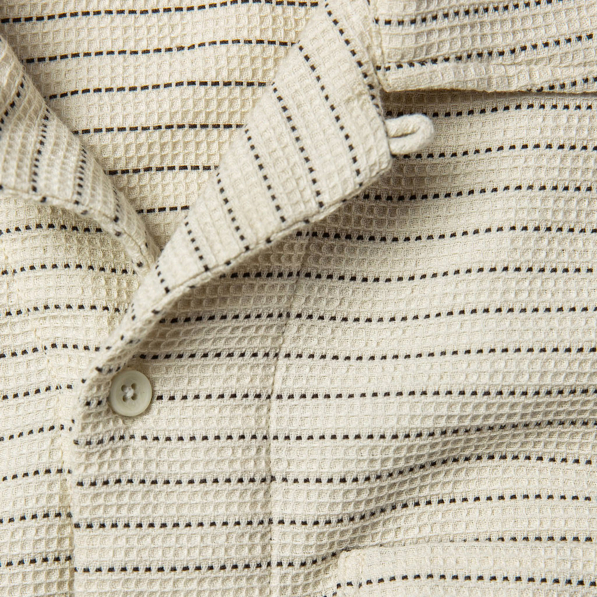 The Short Sleeve Hawthorne in Natural Pickstitch Waffle