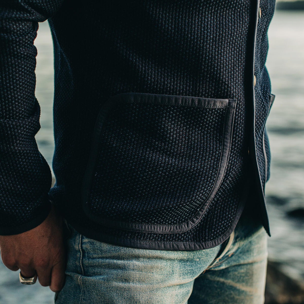 The Port Jacket in Indigo Sashiko
