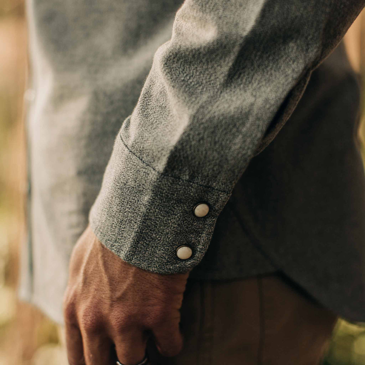 The Western Shirt in Olive Melange