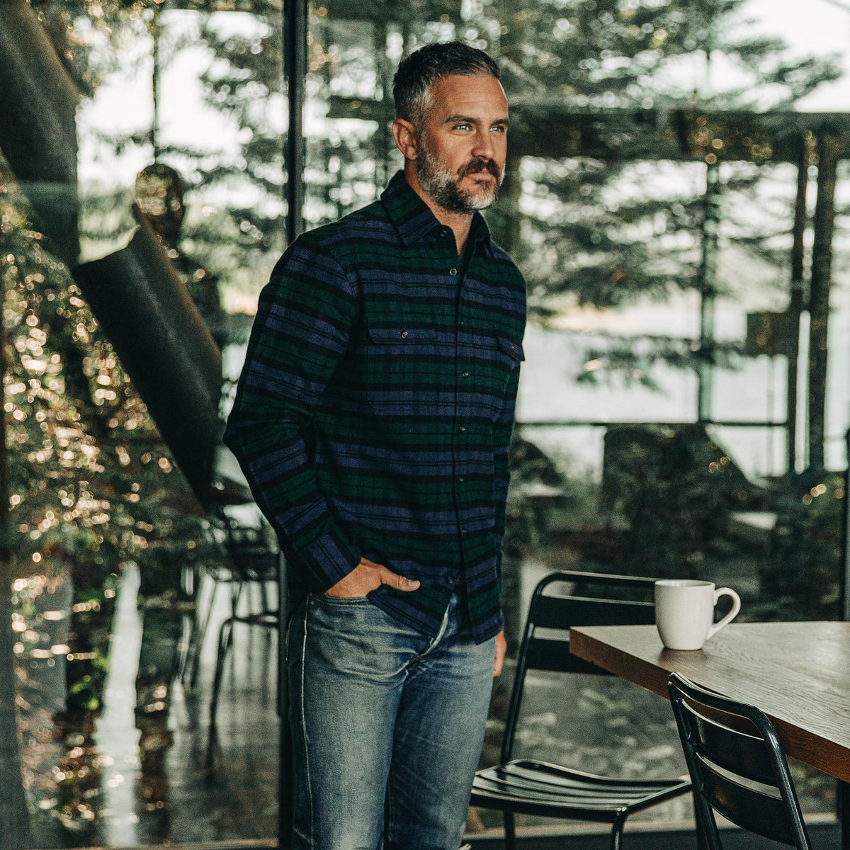 The Yosemite Shirt in Blackwatch Plaid
