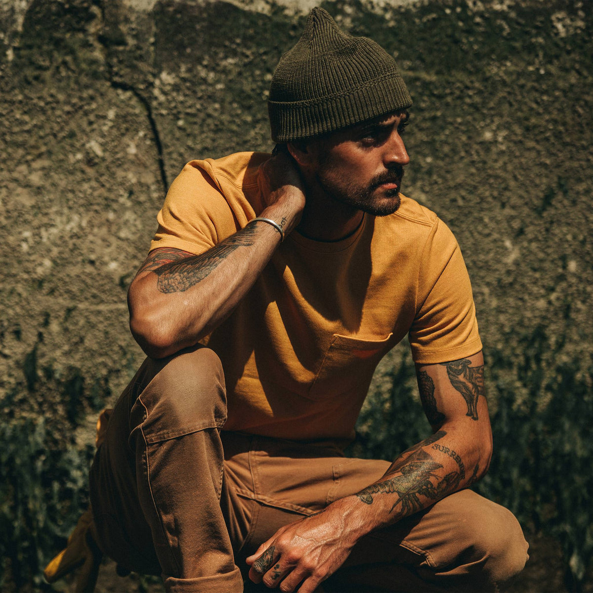 The Heavy Bag Tee in Saffron