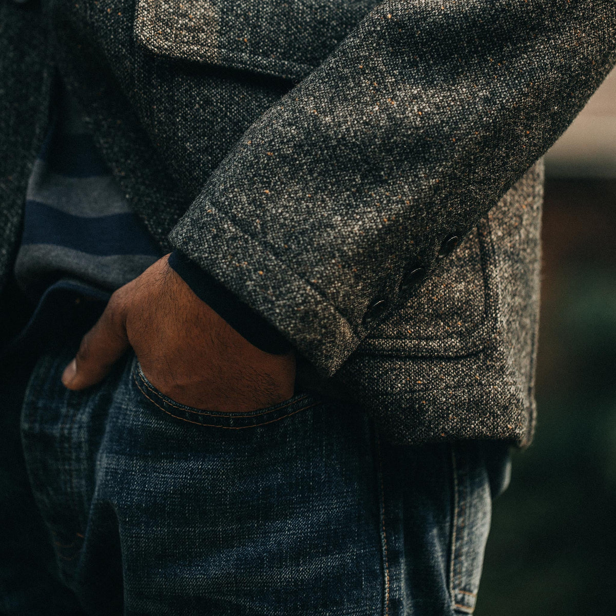 The Gibson Jacket in Charcoal Birdseye Wool