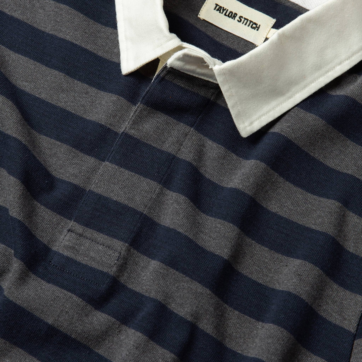 The Rugby Shirt in Navy Stripe