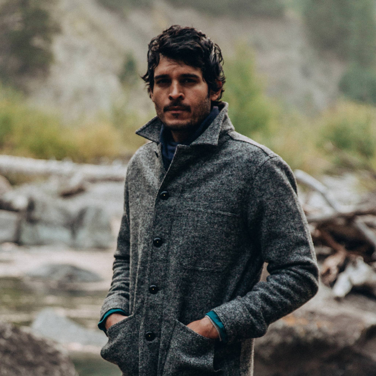 The Scarf in Navy Baby Yak