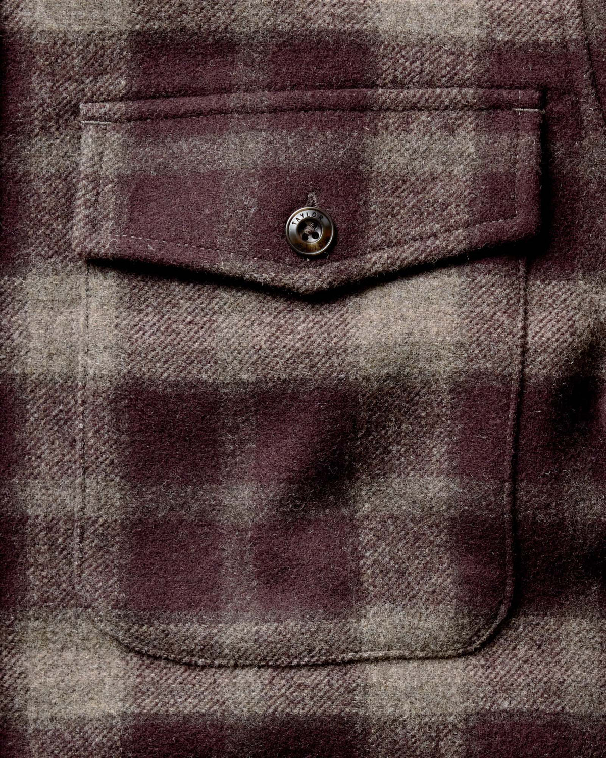 The Maritime Shirt Jacket in Burgundy Plaid Wool