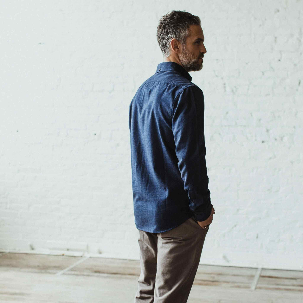 The Jack in Brushed Navy Oxford