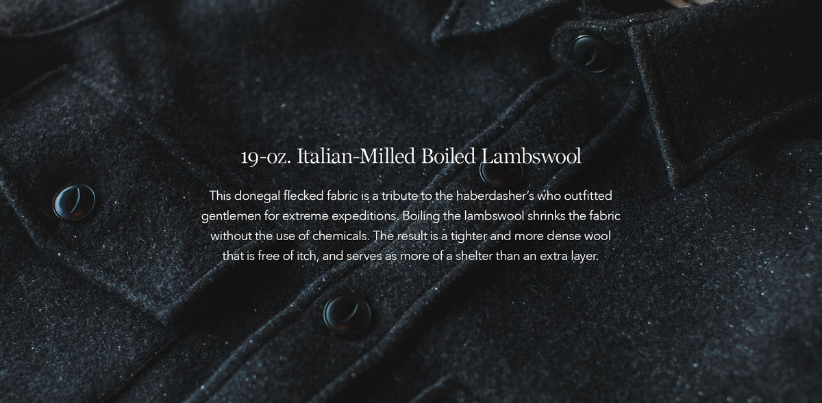 The Maritime Shirt Jacket in Charcoal Donegal Wool