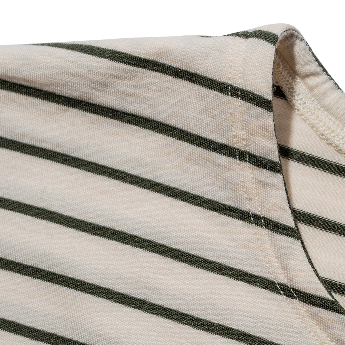 The Mercerized Merino Tee in Forest Stripe
