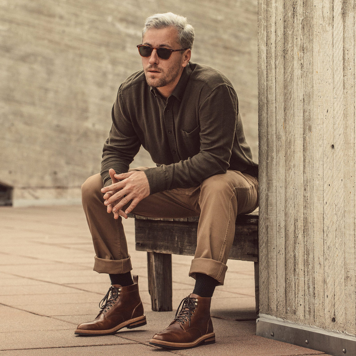 The Jack in Olive Brushed Organic Cotton