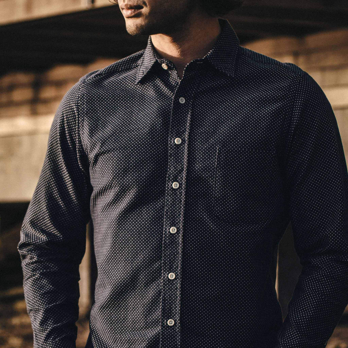 The California in White Jacquard Dot