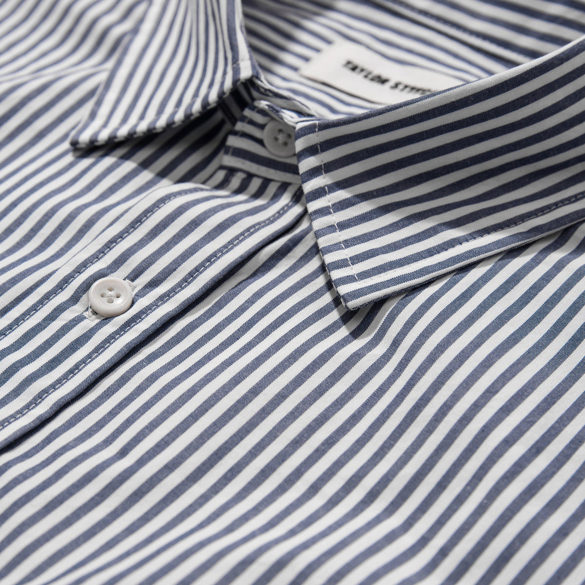 The Short Sleeve California in Navy Stripe Poplin