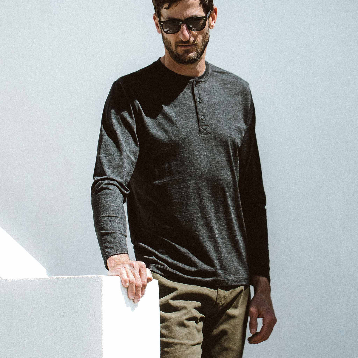 The Zaha Henley in Heather Black