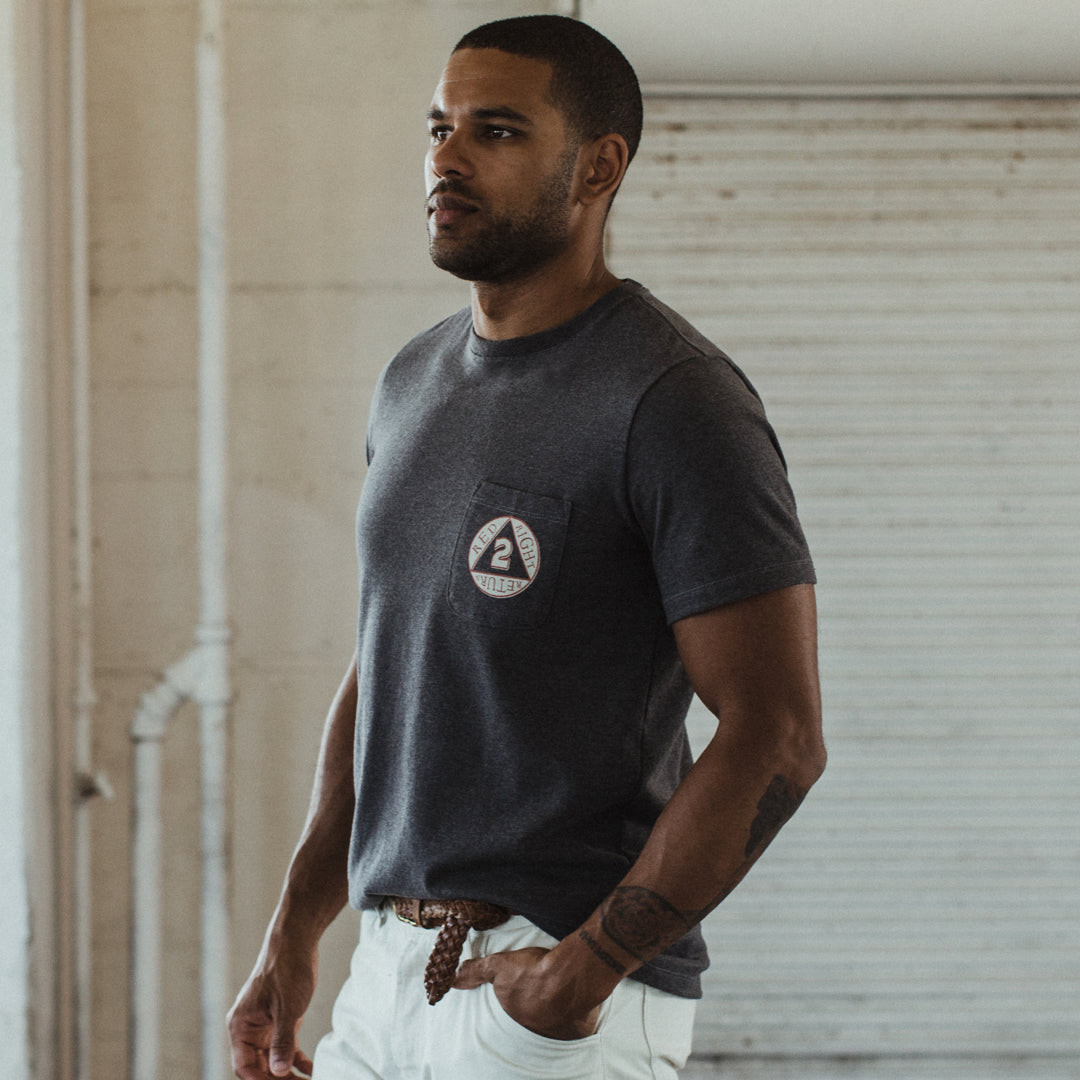 The Heavy Bag Tee in Red, Right, Return